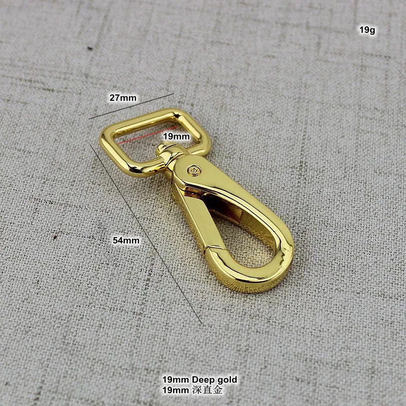 4pcs 16mm 19mm High quality Deep gold webbing trigger snap hooks hard carabines swivel clasp lobster claws Bag Parts Accessories | Багаж и