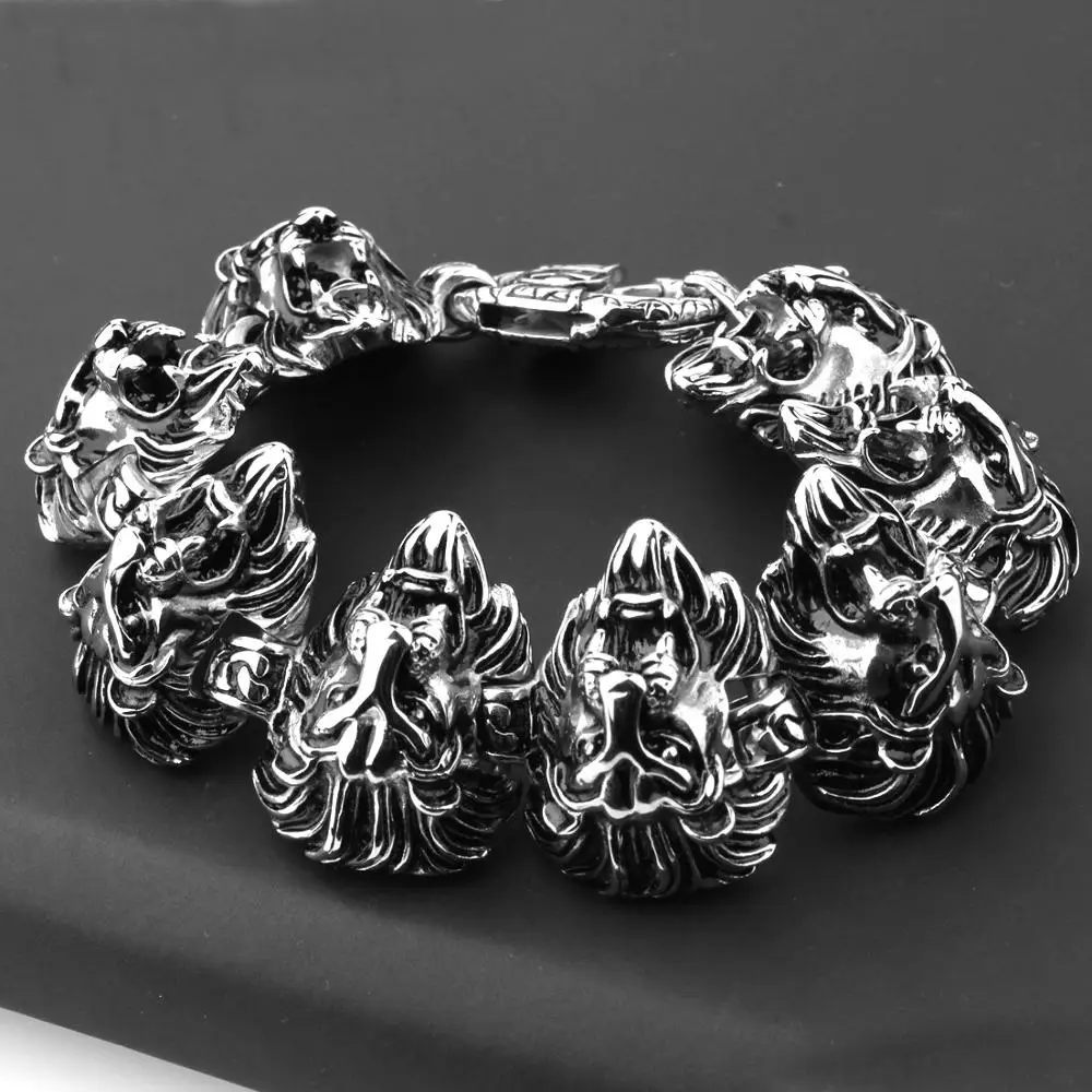 Гранда шик Голова Золотого Льва ювелирные изделия аксессуары готика отличная