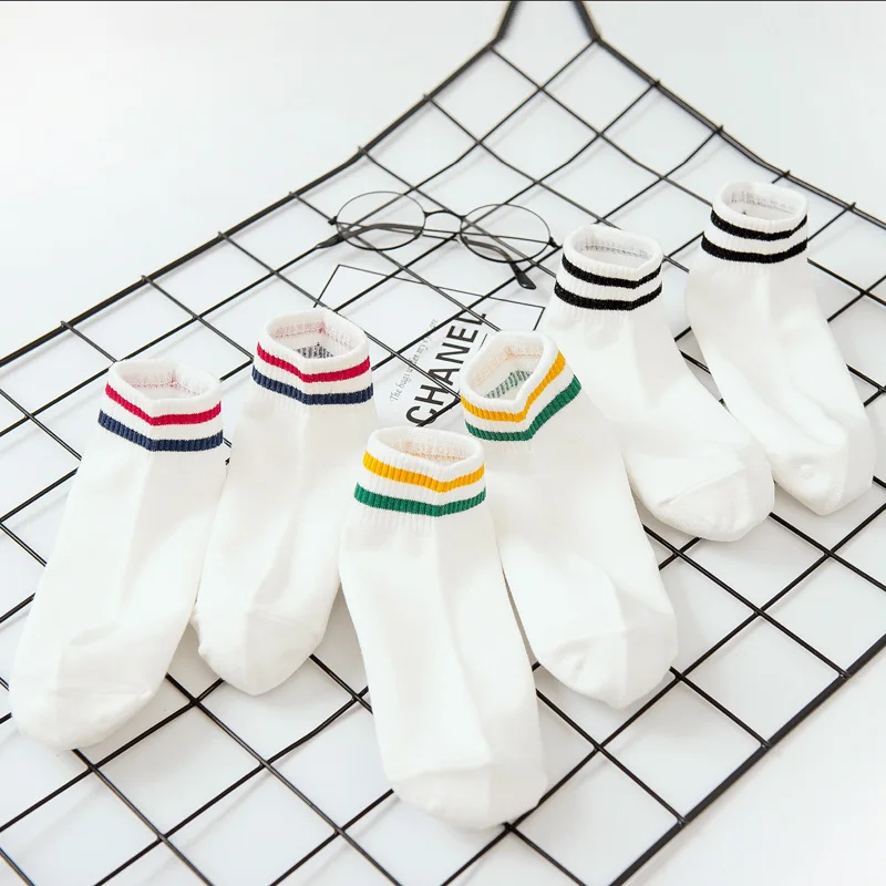 Носки женские в Корейском стиле модные хлопковые короткие носки полоску