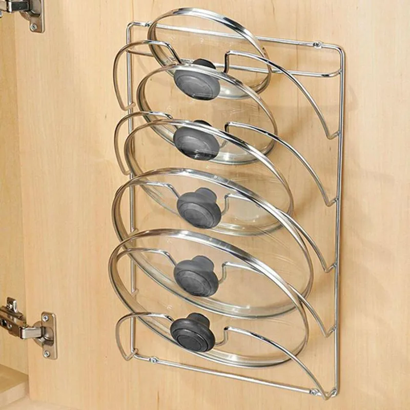 

MOM'S HAND Kitchen Tool 5 Layer Anti-fall Metal Drying Pan Pot Rack Cover Lid Rest Stand Spoon Holder