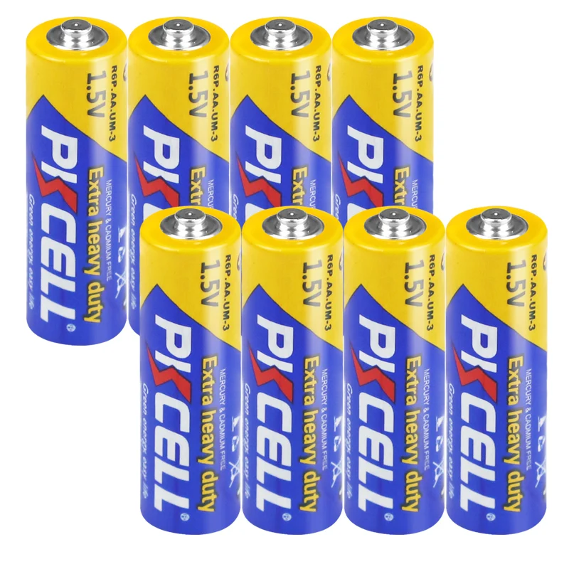 

8 PCS PKCELL 1.5V AA R6P Battery Extra Heavy Duty Battery AA Size Carbon-Zinc Primary Batteries for Digital Thermometer