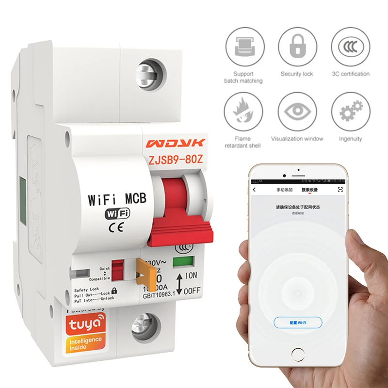 

2021 Smart Life(tuya) App 1p WiFi Smart Circuit Breaker Overload Short Circuit Protection With Alexa Google Home For Smart Home
