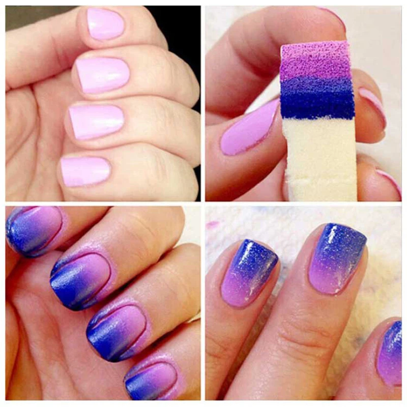

8Pcs Soft Sponges Gradient Nail Stamper Gel Polish Printing Tools Change Color Template Stamping DIY Image Nail Art Manicure