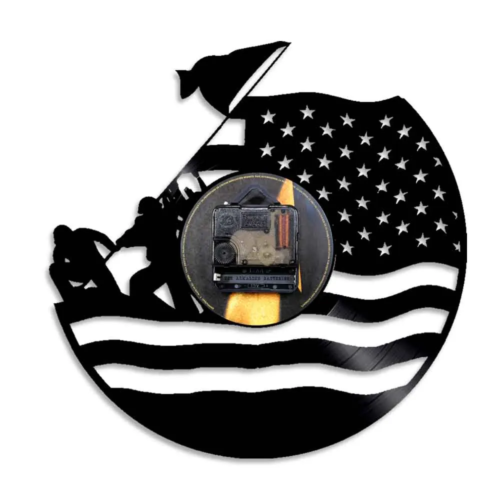 Виниловые настенные часы с американским флагом винтажные декоративные в стиле