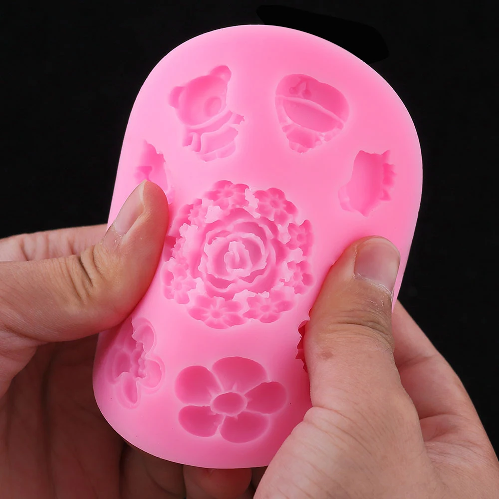 Силиконовая форма для торта с мастикой цветок подвеска маленькой девочки