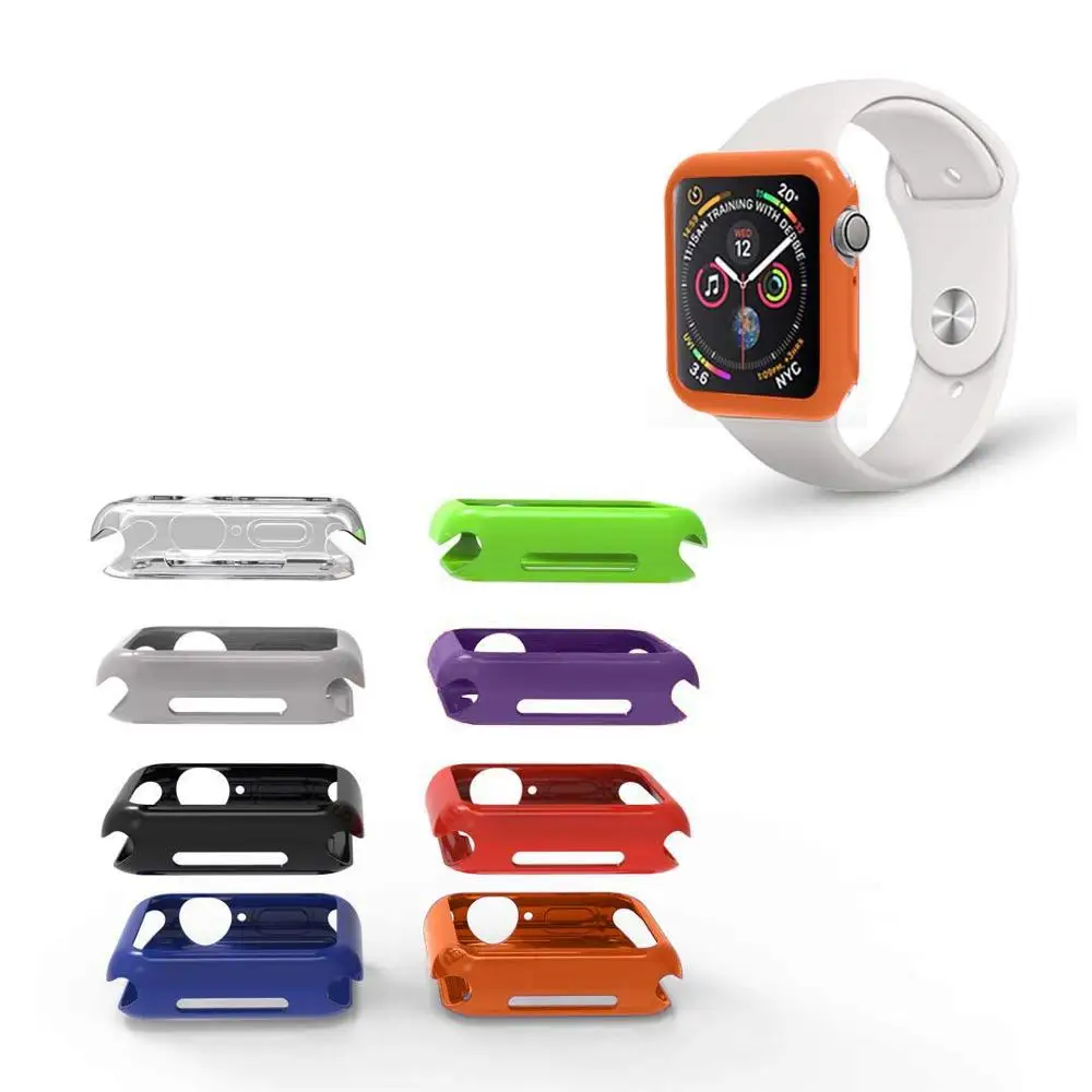 Чехол для часов Apple Watch 5 4 3 2 1 40 мм 44 цветные мягкие силиконовые чехлы из ТПУ iWatch Series