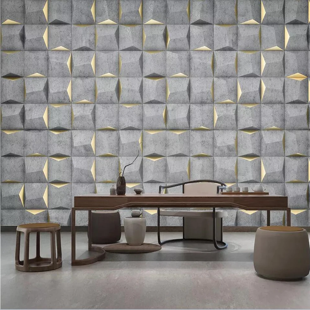 Milofi пользовательские 3D обои настенные одноцветное в виде геометрических фигур