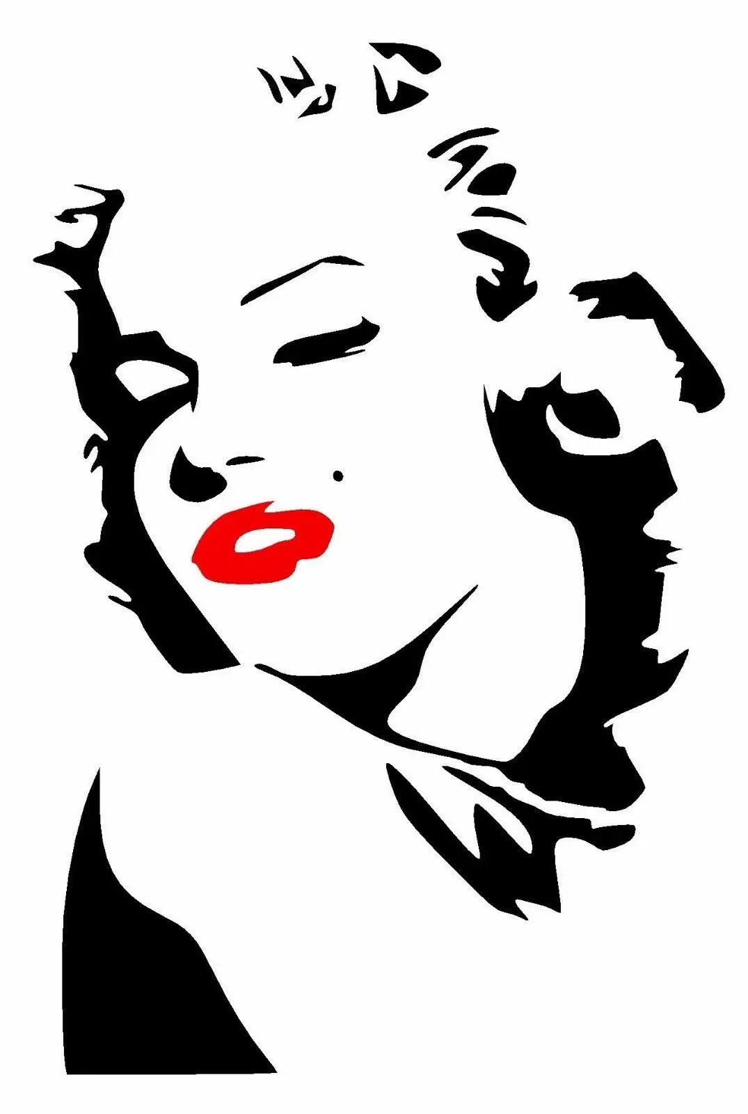 

MARILYN MONROE Vinyl Decal Sticker Bumper Wall Sexy Car Home Black Red Lips