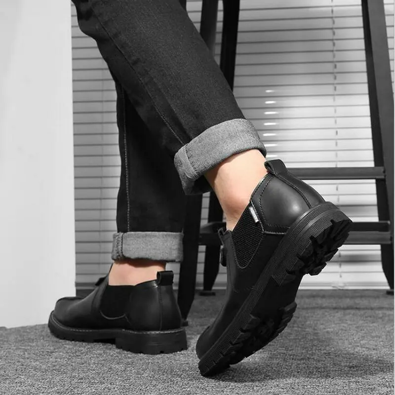 Винтажные классические мужские уличные мотоциклетные ботинки осенние ботильоны