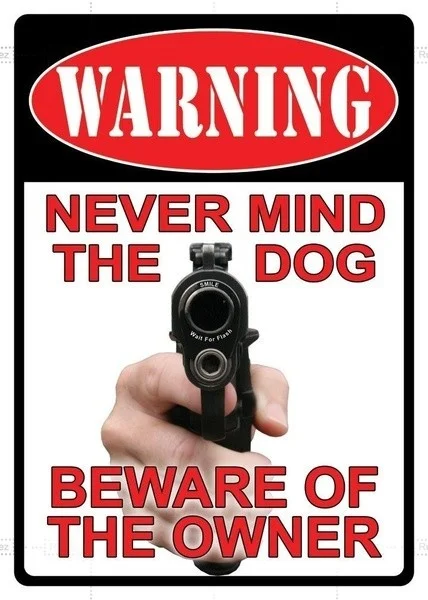 

Retro tin paintings WARNING Never Mind The Dog Beware of the Owner Metal Sign Indoor Outdoor