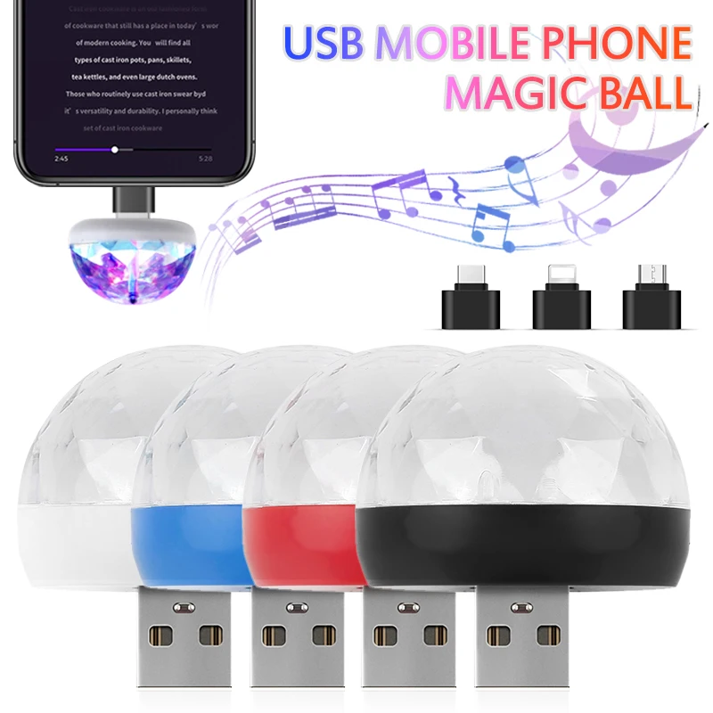 Диско светильник s Mini USB Красочный Светодиодный Ночник самоходный хрустальный
