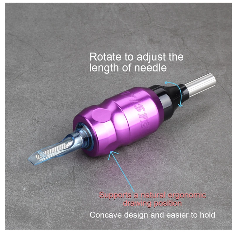 hot Aluminum Cartridge Tattoo Grips 25mm Purple Grip Rod Round Tips For Free Shipping Can adjust attoo needle |