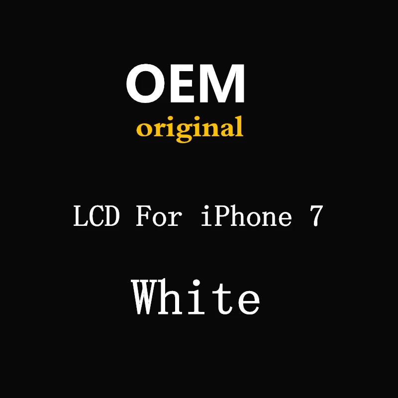 For iPhone 7 White OEM ЖК-дисплей сенсорный экран для iPhone 6 6plus 6s plus 7 черный белый сборка Замена с инструментами - Цвет: For iPhone 7 White