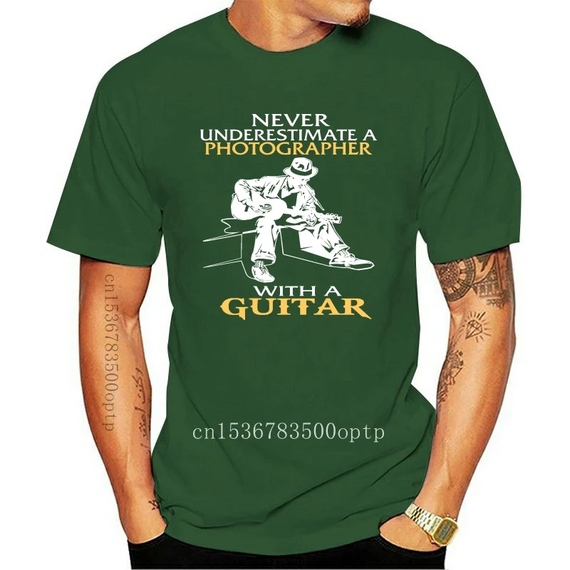 

New Photographer With A Guitar Tshirt 2021 Mens Spring Summer Dress Short Sleeve Casual
