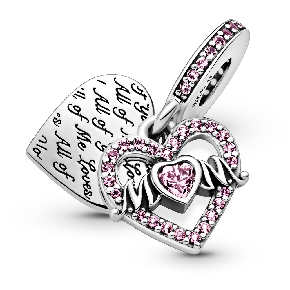 Настоящие 925 стерлингового серебра браслеты с подвесками на День Матери мама