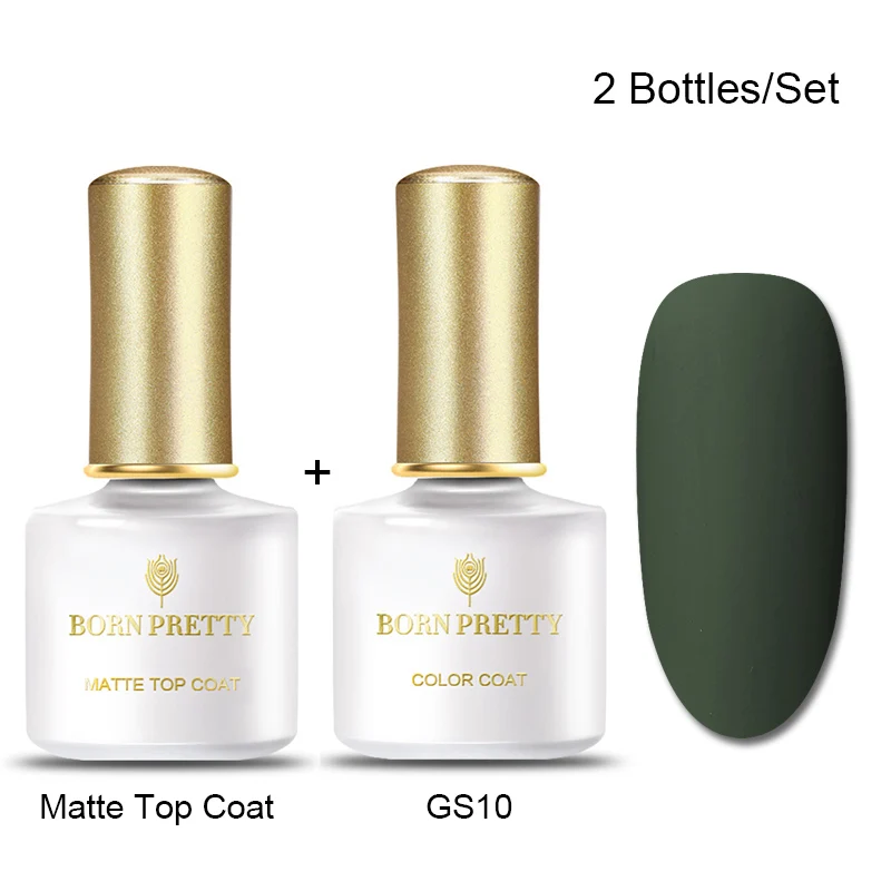 Set 7 BORN PRETTY матовый цвет УФ-гель для ногтей 6 мл черный чистый замочить от УФ-гель для дизайна ногтей лак верхнее Базовое покрытие лак - Цвет: Set 7