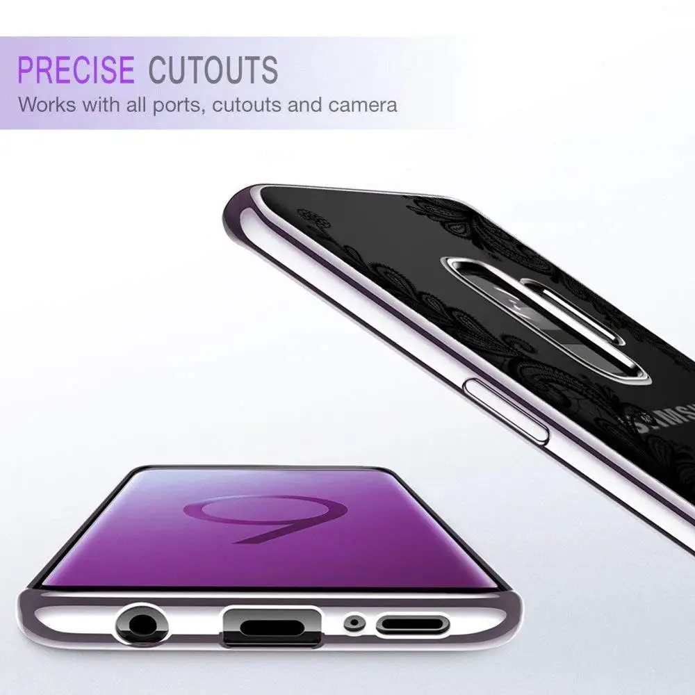 Ультратонкий кружевной чехол для телефона с цветочным рисунком прозрачный