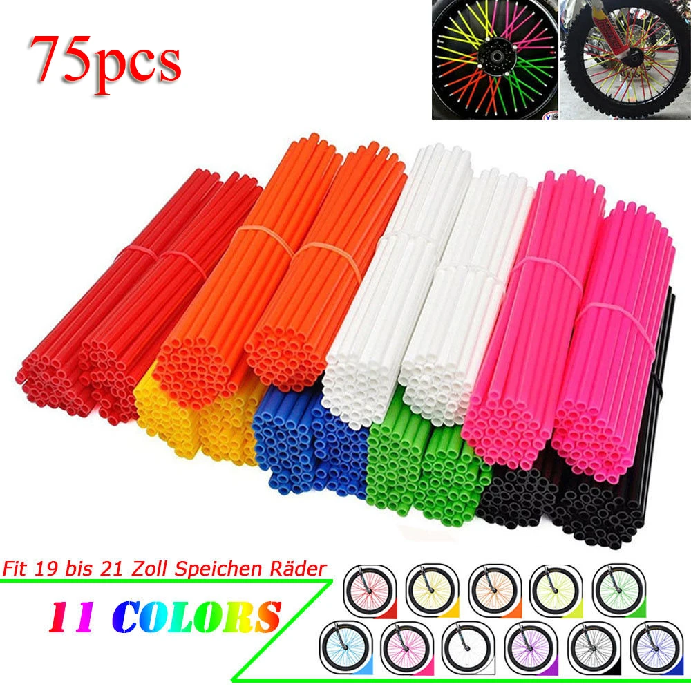 75 шт. велосипедных спиц скины обложки украшения мотоцикл Скутер Dirt Bike MTB обода