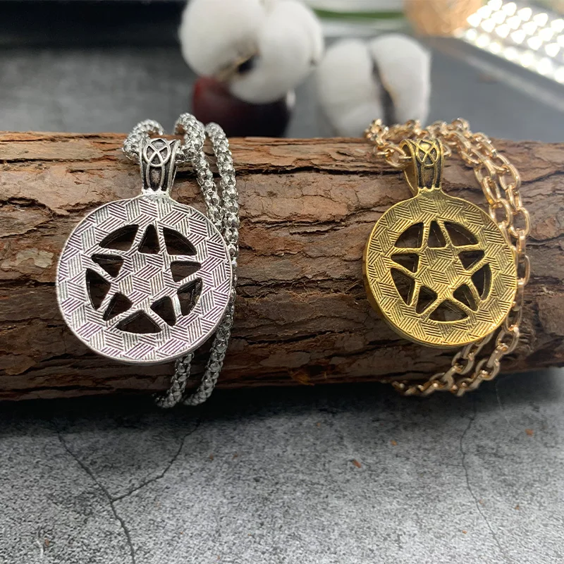 Винтажный талисман Wicca для мужчин и женщин ожерелье с подвеской из кубического