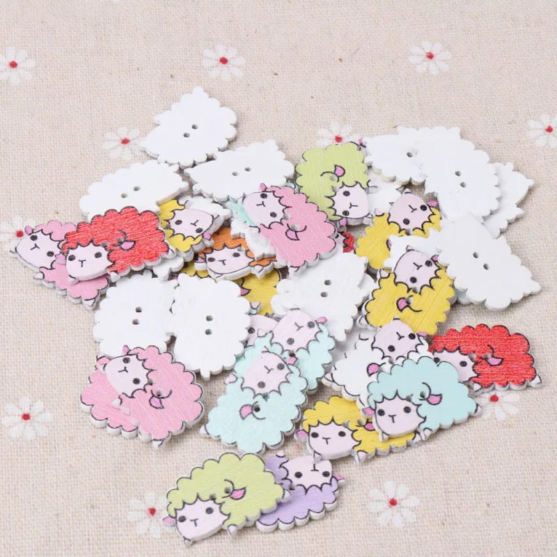 Аксессуары на пуговицах для одежды смешанный рисунок овечья шерсть деревянные