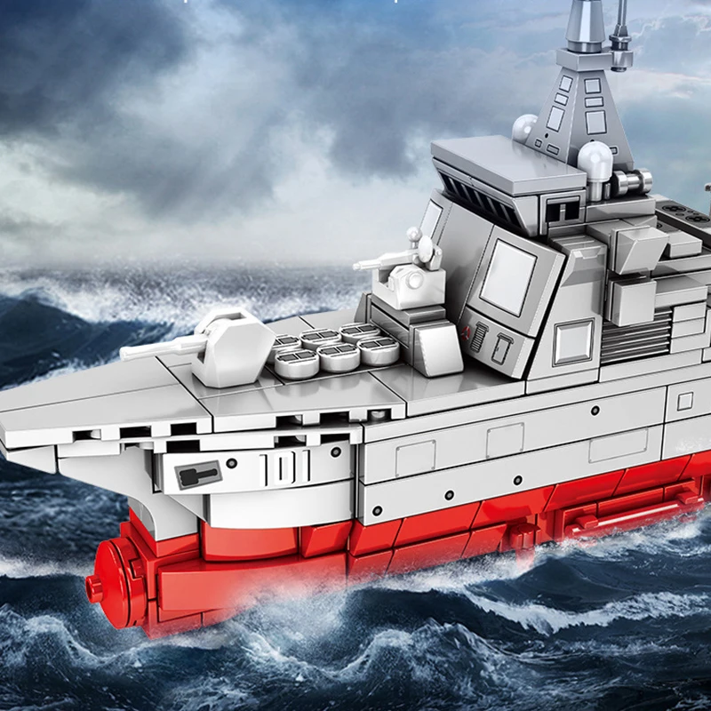 

372 шт. Китай, военный корабль, подводная лодка, морской корабль, строительные блоки, амфибия, штурмовой корабль, разрушитель, Круизер, кирпичи...