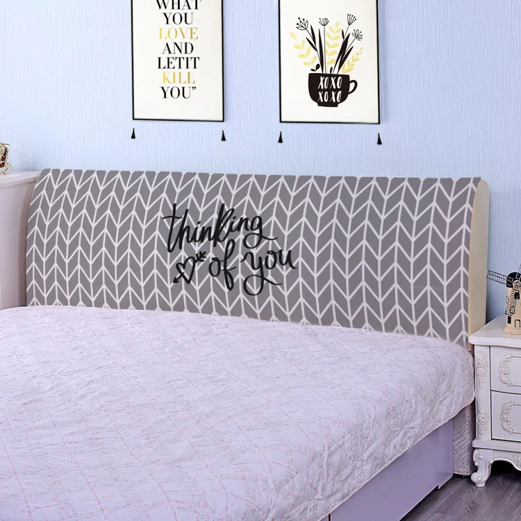 

Nordic Fashion Geometric Lattice Dustproof Cover Full Enclosed Elastic Dust-proof Bed Head Cover/ Protective Cover