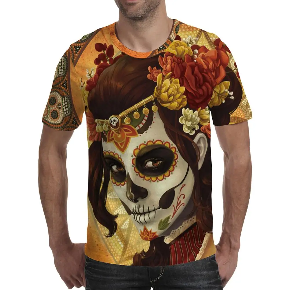 Мужская футболка в винтажном стиле виде черепа 3dprinting s Лето ужас рубашка мужской