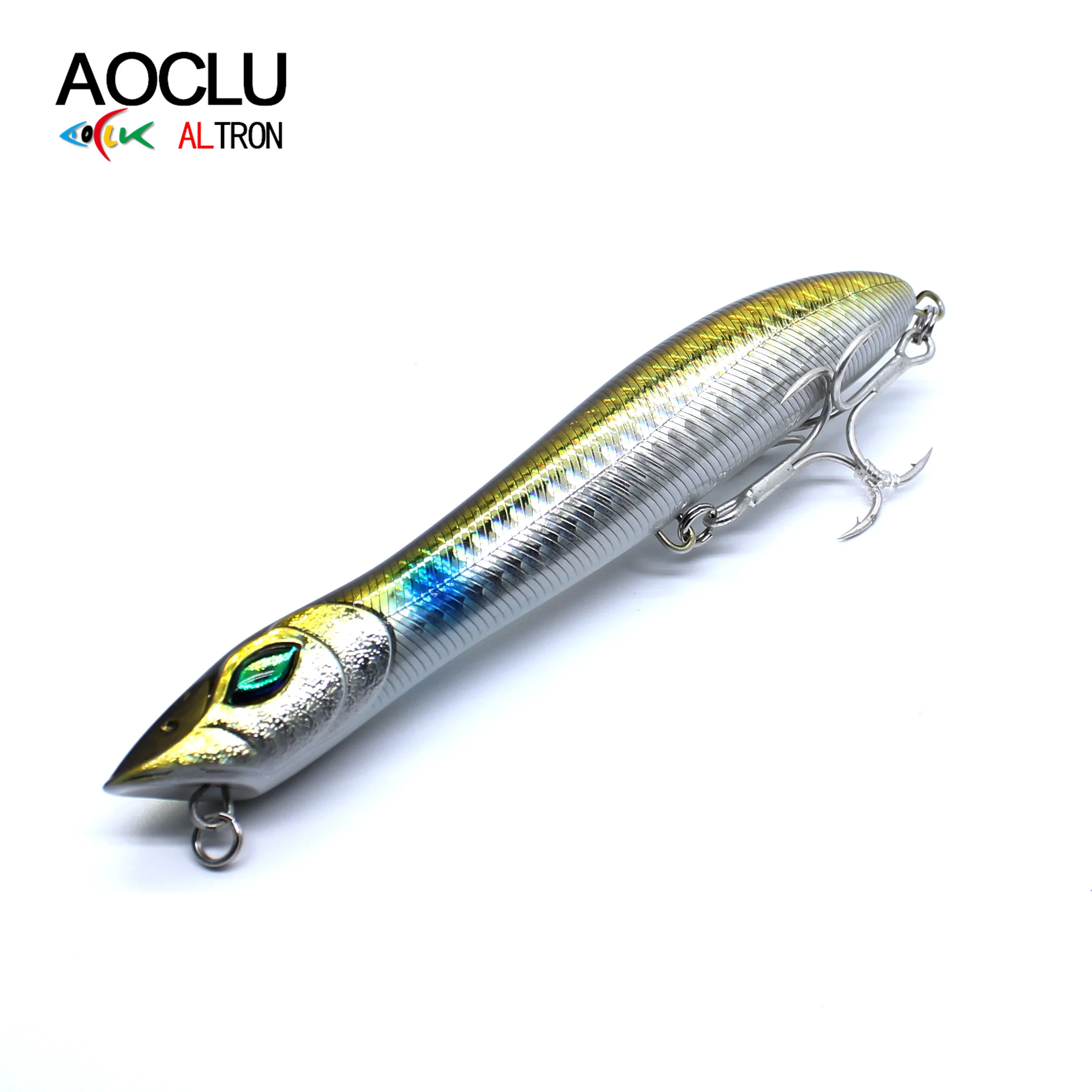 AOCLU Super Quality 8 Colors 140mm 26g Top Water Hard Bait Fishing lure Stick Pencil long distance cast shake floating 2# hooks