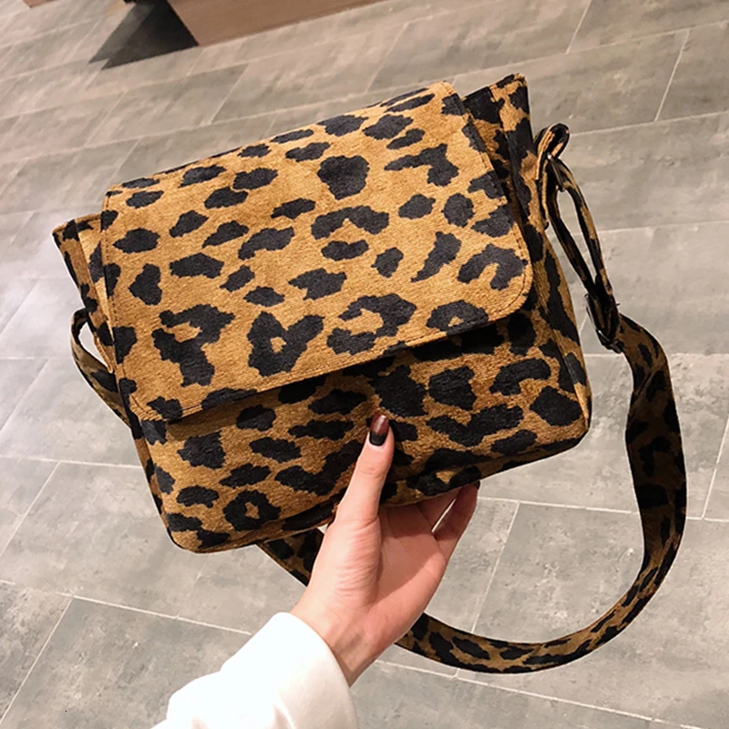 

2019 винтажная женская маленькая сумка через плечо с леопардовым принтом, вельветовые повседневные высококачественные мини-сумки, женская с...