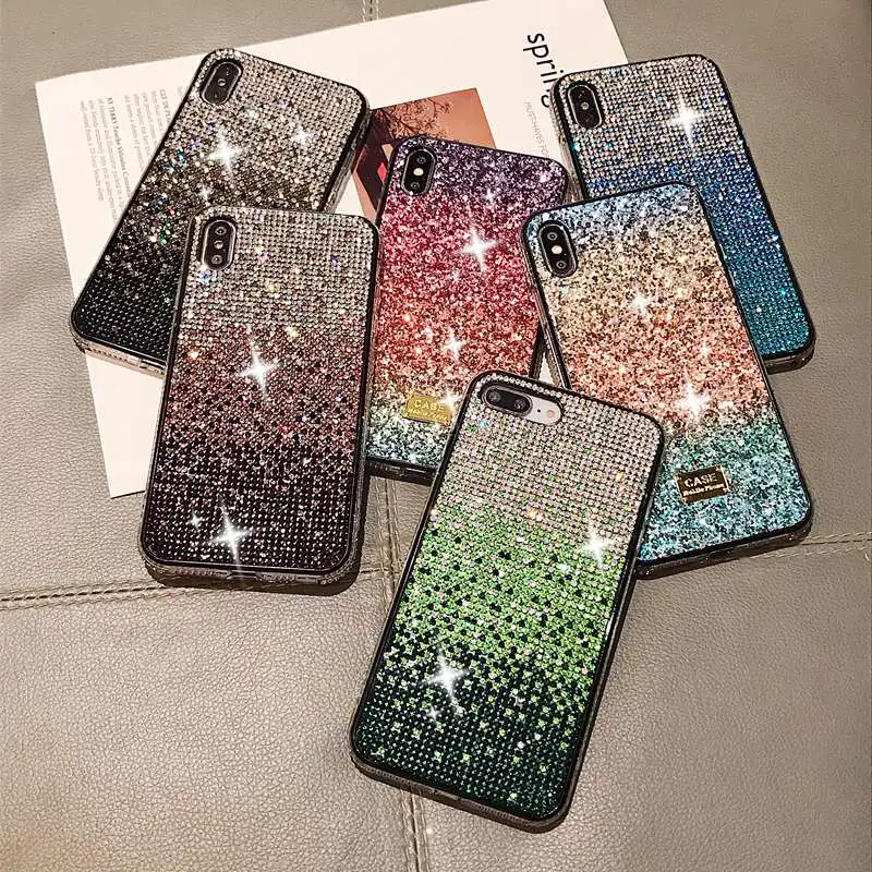 Роскошный Сияющий бриллиант DIY блестящий чехол для iPhone X S MAX XR 7 8 6 6S Plus телефона s