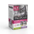 Набор промопаков: Влажный корм Pro Plan для кошек с чувствительным пищеварением, с Индейкой, с Ягненком в соусе, 425 г  x 12 шт.