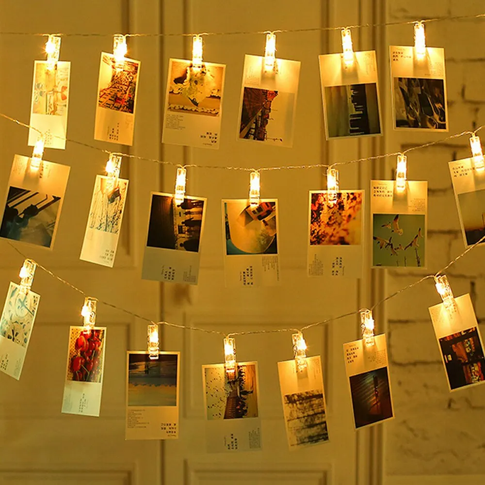 Photo Clip USB Led Lights Decoration Bedroom Battery Operated LED String Lamp Fairy Garland For Christmas Party Wedding | Дом и сад