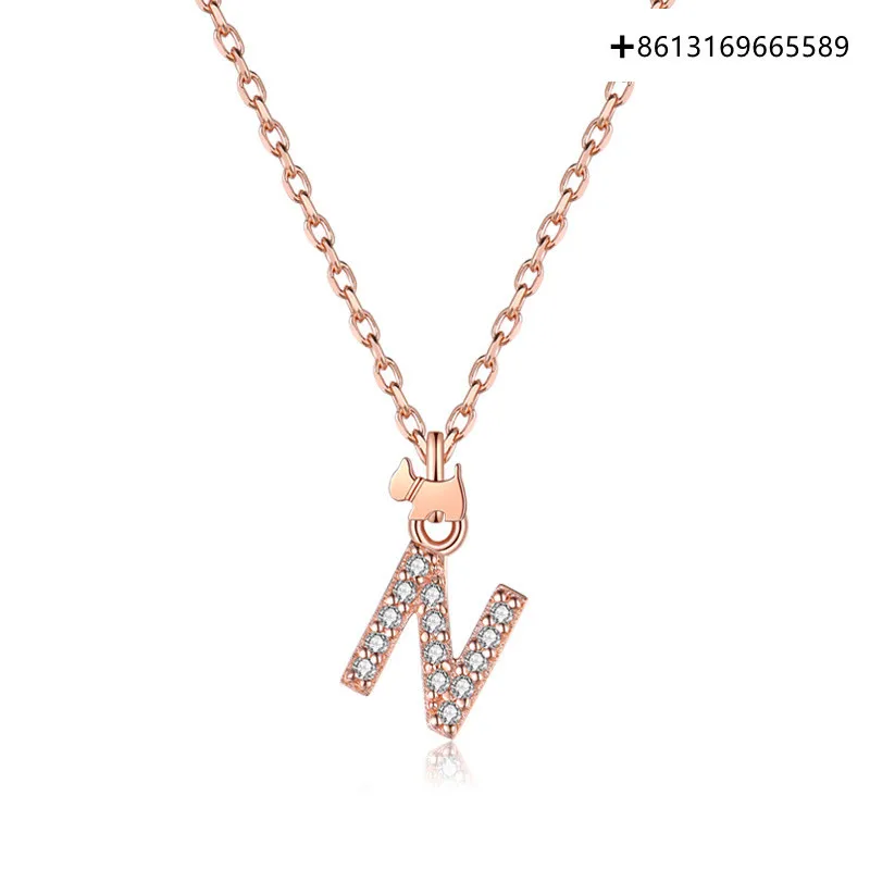 

Женское колье из серебра 925 пробы с подвеской в виде букв