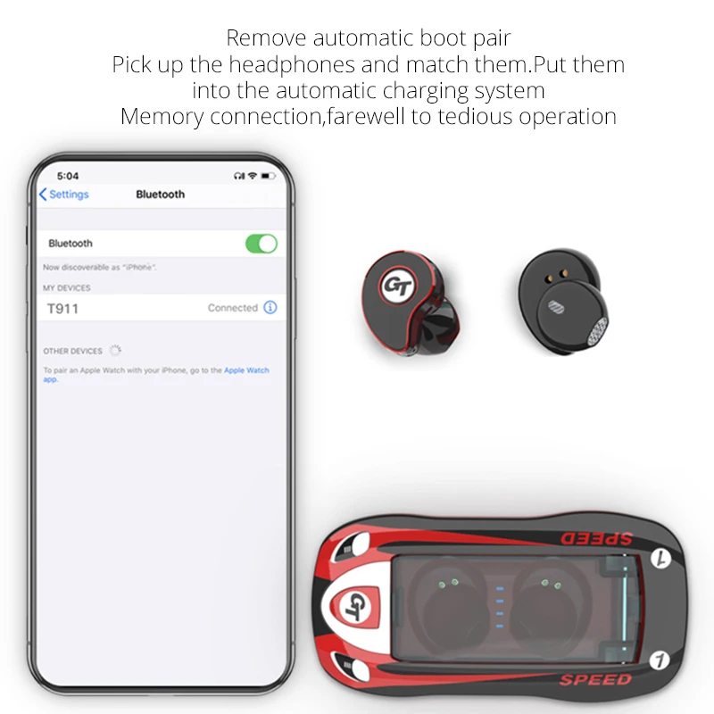 Беспроводные наушники TWS Bluetooth V5.0 IPX5 водонепроницаемые спортивные 6D стерео с