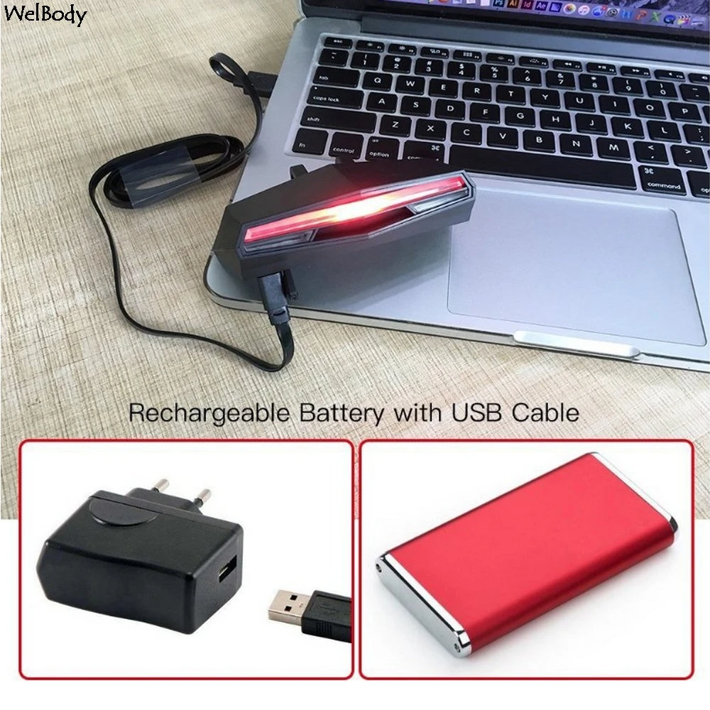 Беспроводной велосипедный задний светильник умный USB Перезаряжаемый аксессуары