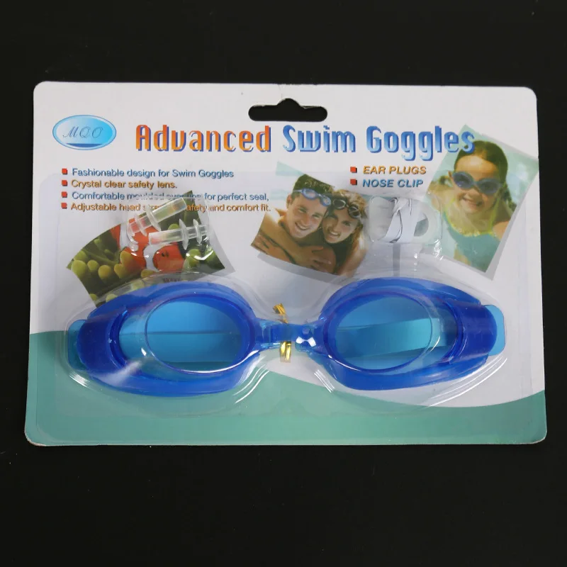 

2021 Swimming Goggles Children Unisex HD Waterproof Anti-fog Flat Light Adjustable Swimming Goggles with Earplugs and Nose Clips