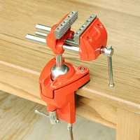 portable 360%c2%b0 table swivel vise woodworking universal mini clamp on table bench vise rotating drill stand hobby use diy