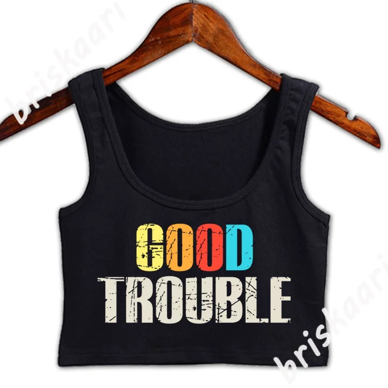 

Майка с надписью «John Льюис», дизайнерский Приталенный жилет с круглым вырезом и надписью, с хорошими проблемами