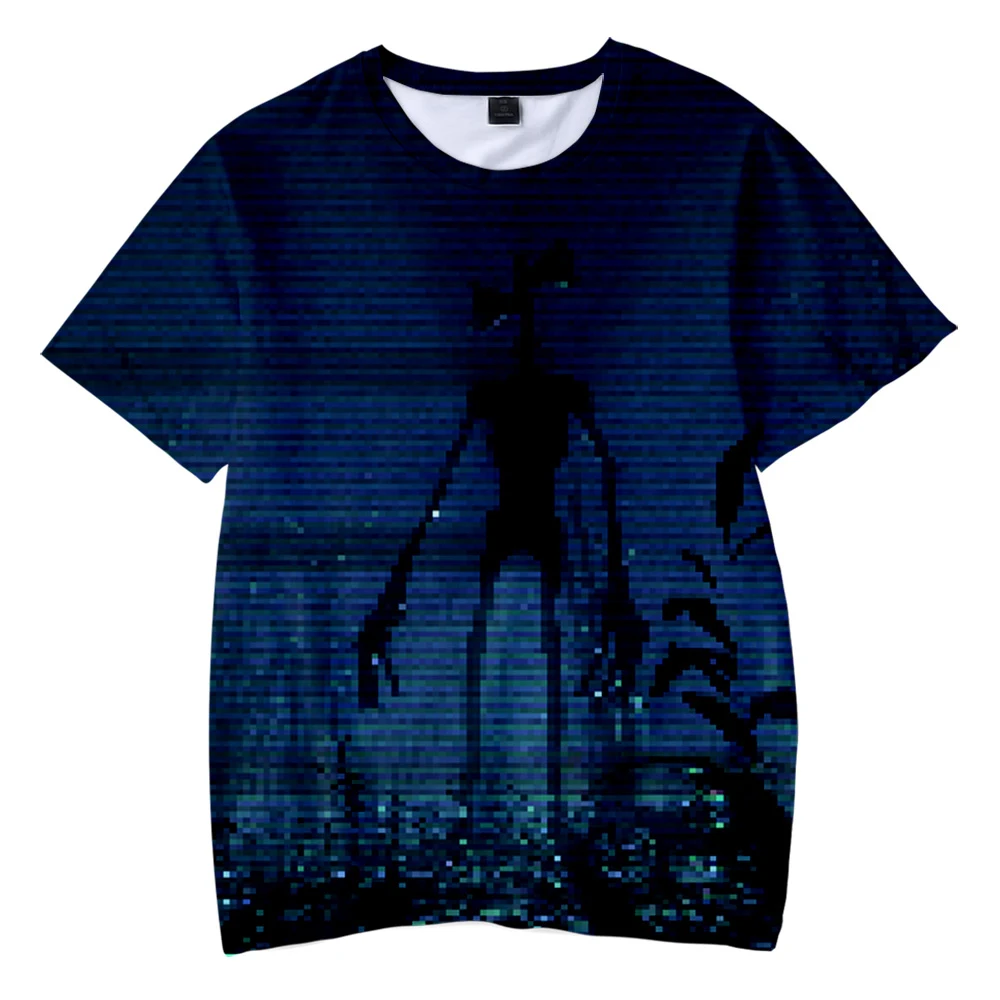 

2021 summer siren head 3D printed T-shirt horror game streetwear men and women fashion short-sleeved hip-hop kids tops