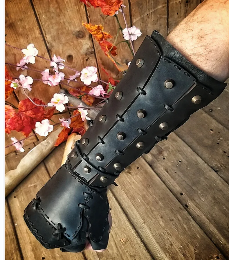 Мужские длинные кожаные манжеты в стиле стимпанк ронин самурайский браслет
