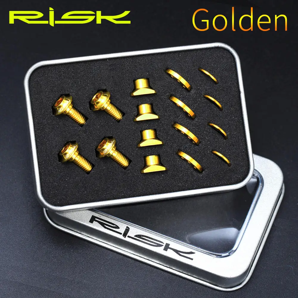 Набор винтов для калиперных тормозов RISK Road Bike Caliper C Brake Screws Sets Titanium для передних и задних болтов R8000 UT/DA, 16 штук/набор, аксессуары.
