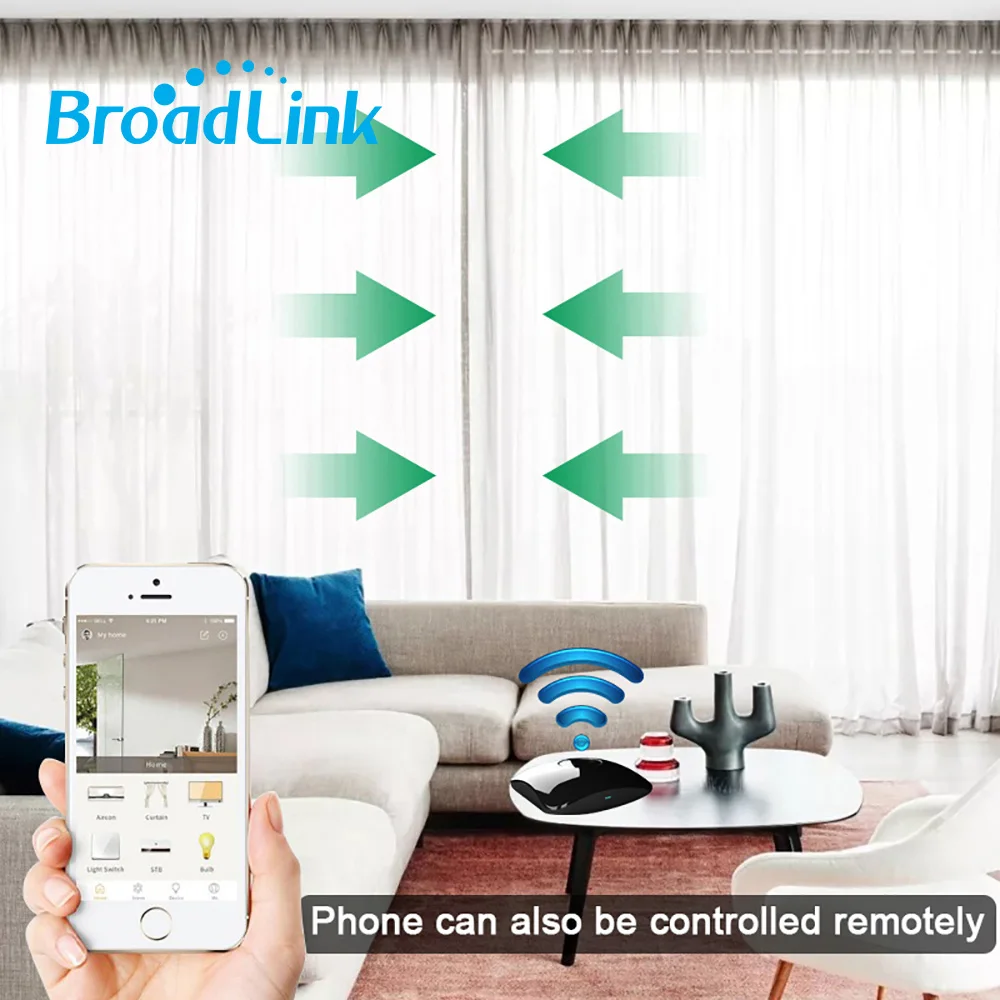 Интеллектуальный Wi-Fi ИК Радиочастотный пульт дистанционного управления Broadlink RM4