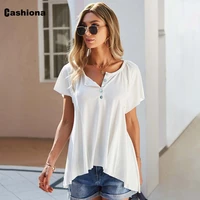 cashiona plus size women elegant leisure casual t shirt model pullovers loose womens top 2021 summer tees shirt femme clothing