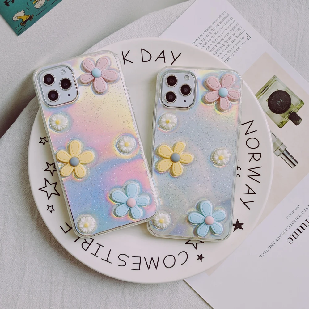 Голографический Блестящий мягкий прозрачный силиконовый чехол из ТПУ с