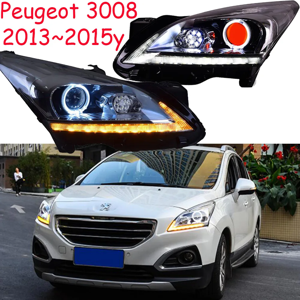 2013 ~ 2015y автомобиля bupmer головной светильник для Peugeot 3008 автомобильные аксессуары