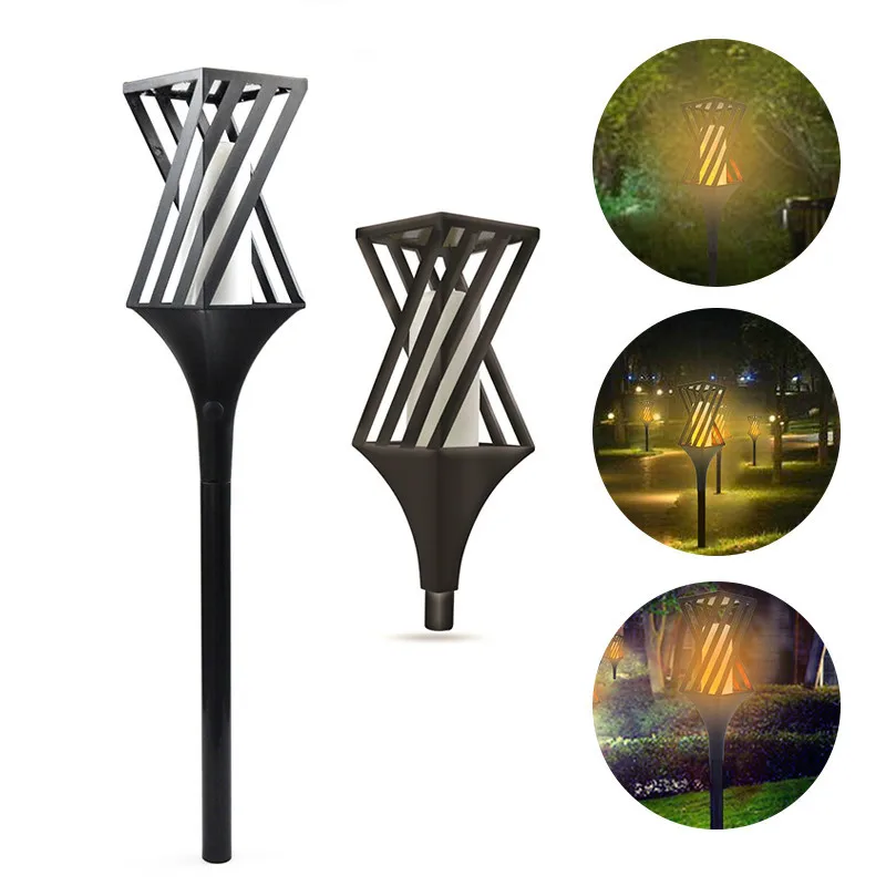 Light Sensor Flame Lamp Always Lit/flicker Two Working Mode Lawnlights Polycrystalline Solar Panel Courtyard Lighting Decoration | Лампы и