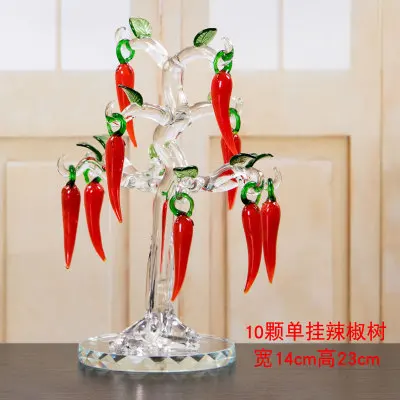 10pcs Single-hang Кристалл творческий день Чили дерево красные огненные украшения винный шкаф гостиная Свадебные украшения домашний декор стола - Цвет: 10pcs Single-hang