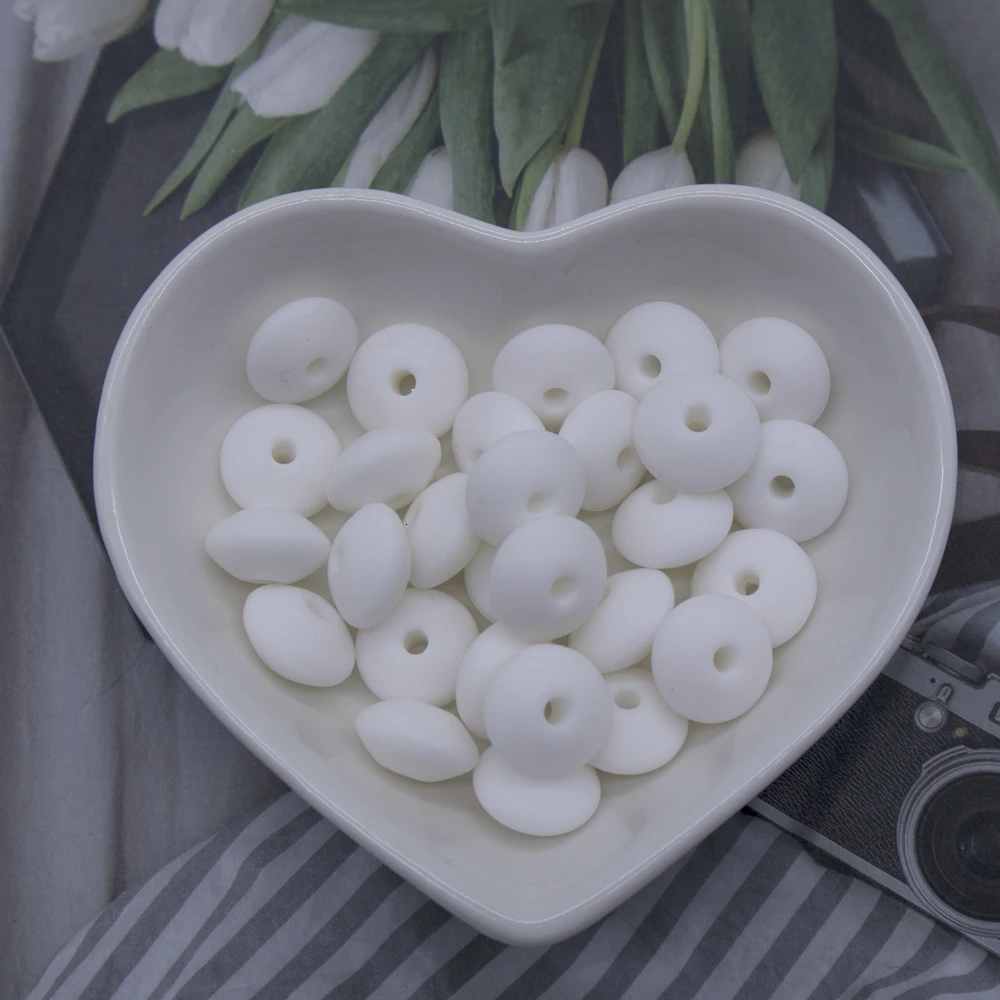 60pc Baby Teether Silicone Teethers BPA Free Abacus Lentils Beads Silicone Beads Baby Teething Nursing Pacifier Clip Accessories - Цвет: 60pc BD020-1