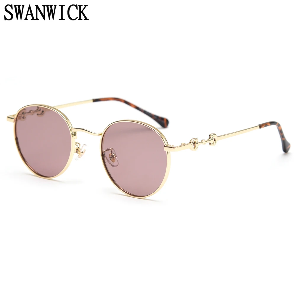 Swanwick-gafas de sol redondas con montura de metal para hombre y mujer, lentes de sol retro polarizadas, grises y negras, accesorios para conducir, UV400