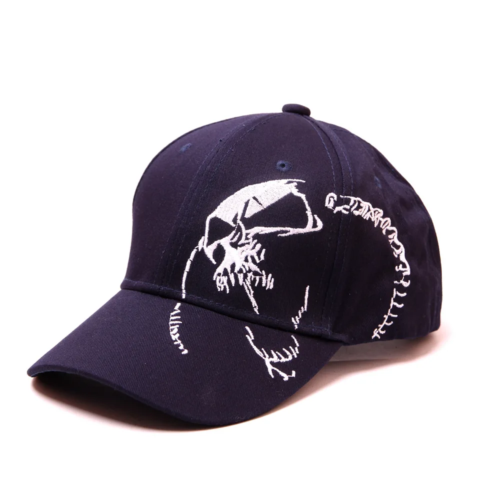 Высокое качество унисекс 100% хлопок бейсбольная кепка череп вышивка Snapback модные